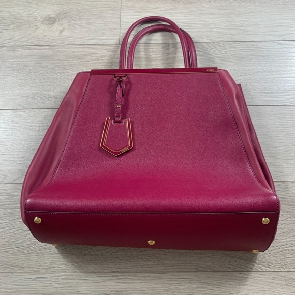 Fendi Medium 2Jours Fuchsia Pink Leather Satchel Tote - Picture 3 of 16